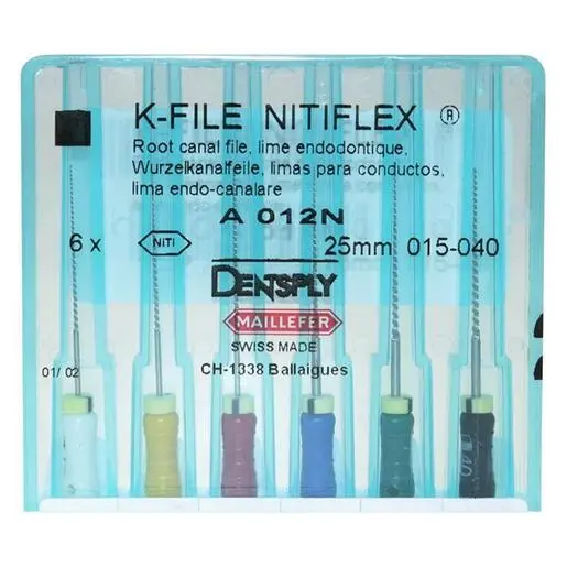 DENSPLY 2%K FILES NITI فايلات كي نيكل يدوي