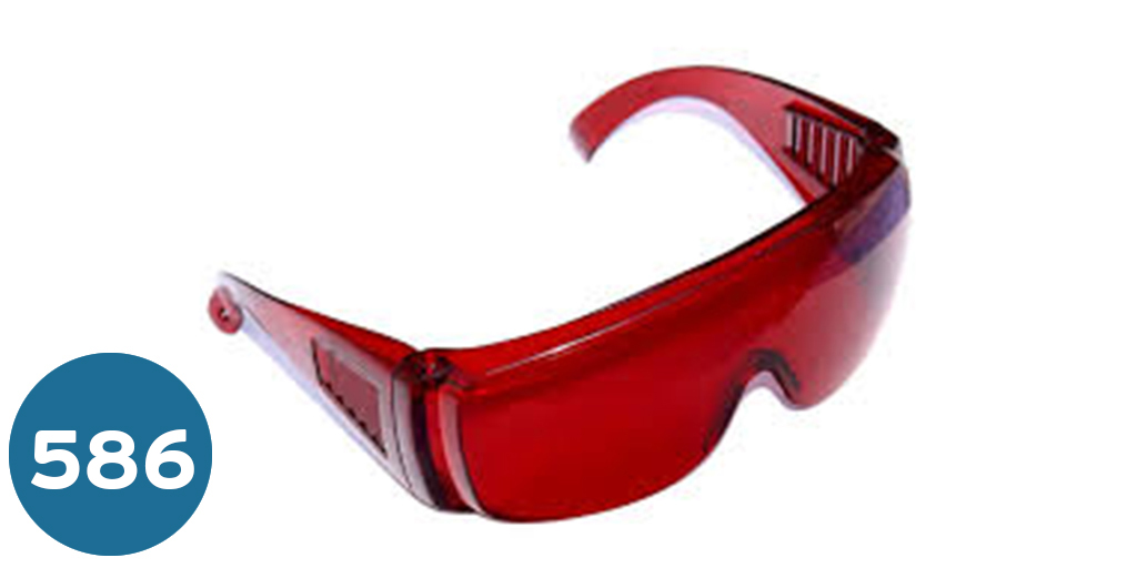  نظارة لايت كيور حمراء  red light curing glasses