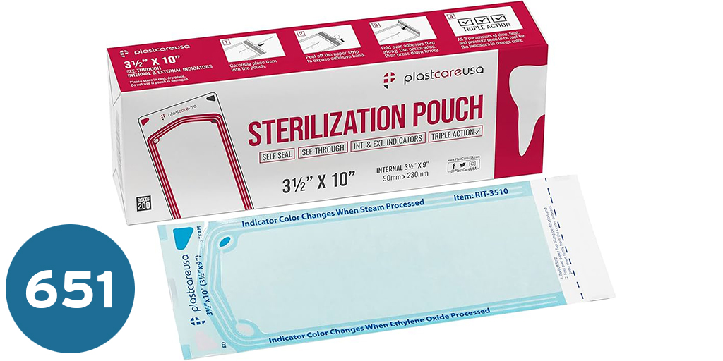 [انفكشن كنترول] اكياس تعقيم اوتوكلاف ذاتي اللاصاق  flat roll 26cm*10cm*200pics