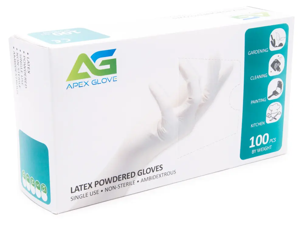 جلفز لاتكس Apex Glove Latex Powder Free Gloves