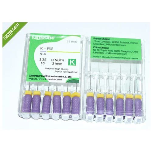 Luster dent 2%K FILES NITI فايلات كي نيكل يدوي 