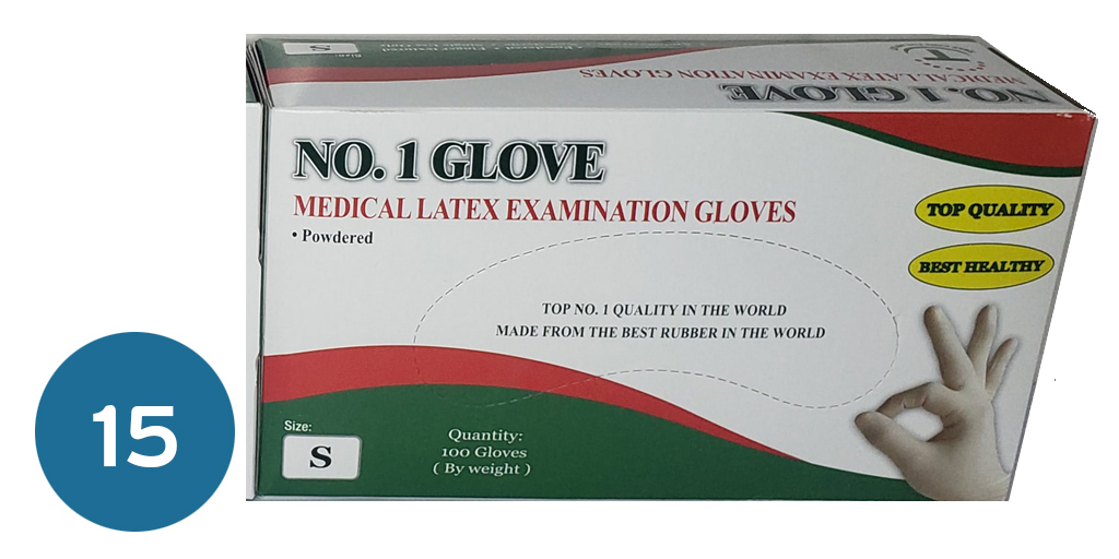 جلفز لاتكس  latex gloves NO.1