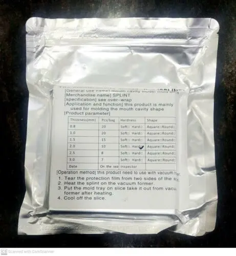 صفائح حارس ليلي   night guard sheets 1.5 (بالحبة)