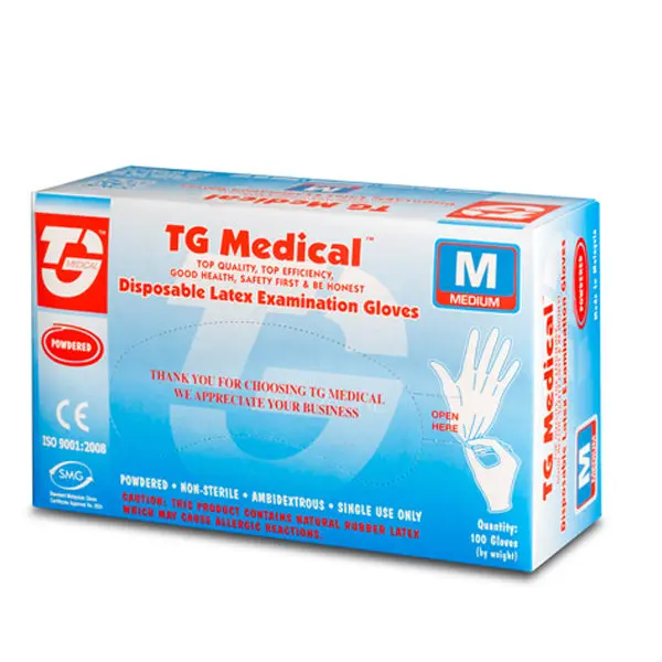 جلفز لاتكس TG Medical Medium Latex Examination Gloves (s)